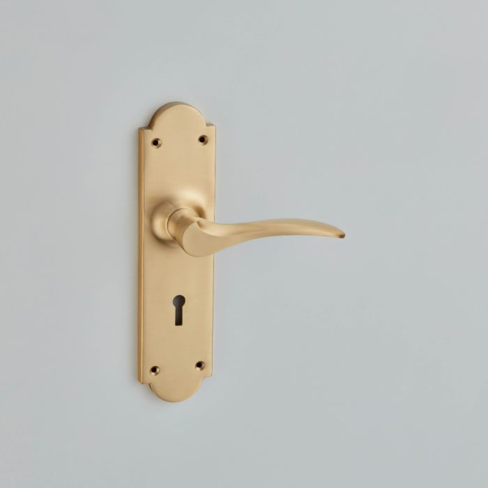 Croft Hardware Codsall Door Handle on Arched Backplate - Pair