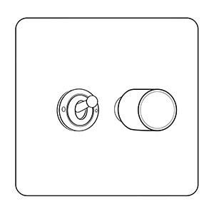 Heritage Brass Vintage Range Aged Pewter, XAP - 2G Mixed Toggle Dimmer Switch 1xToggle 1xTED