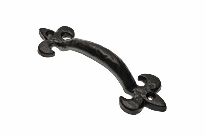 Eclipse Black Antique Fleur-de-Lys Pattern Pull Handle