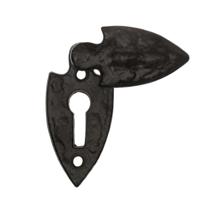 Eclipse Black Antique Fleur-de-Lys Pattern Covered Escutcheon