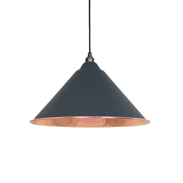 From The Anvil - Smooth Copper Hockley Pendant - Soot