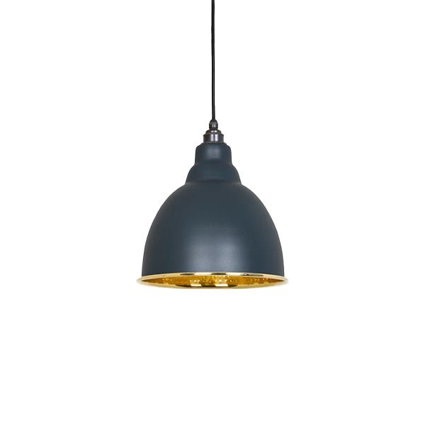 From The Anvil - Hammered Brass Brindley Pendant - Soot