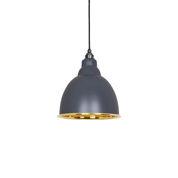 From The Anvil - Smooth Brass Brindley Pendant - Slate