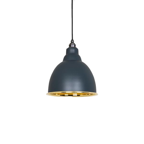 From The Anvil - Smooth Brass Brindley Pendant - Soot