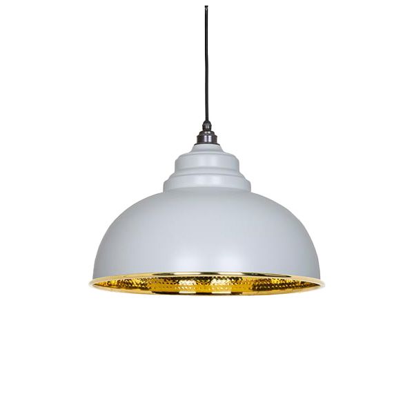 From The Anvil - Hammered Brass Harborne Pendant - Birch