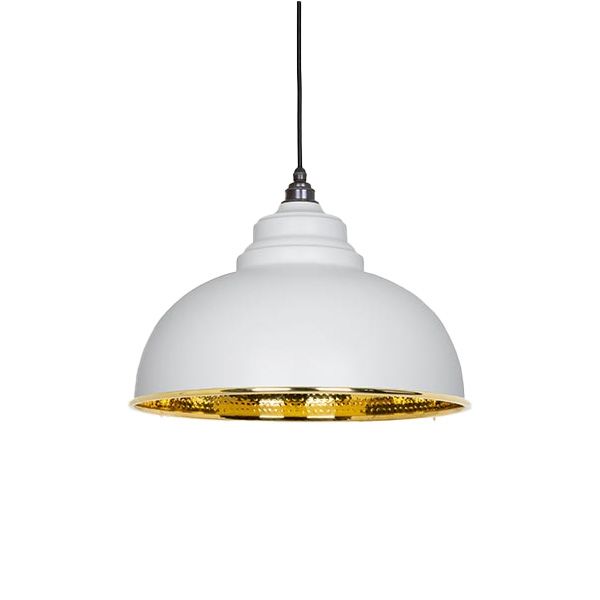 From The Anvil - Hammered Brass Harborne Pendant - Flock