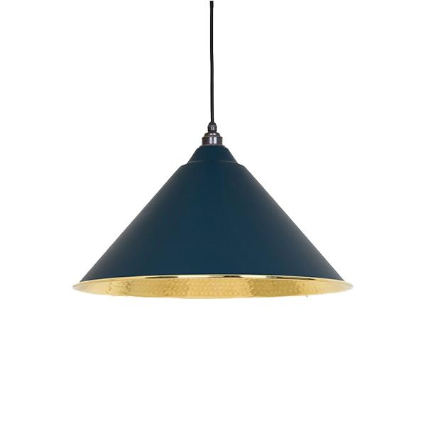 From The Anvil - Hammered Brass Hockley Pendant - Dusk