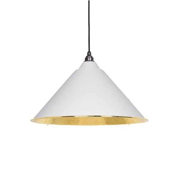 From The Anvil - Hammered Brass Hockley Pendant - Flock