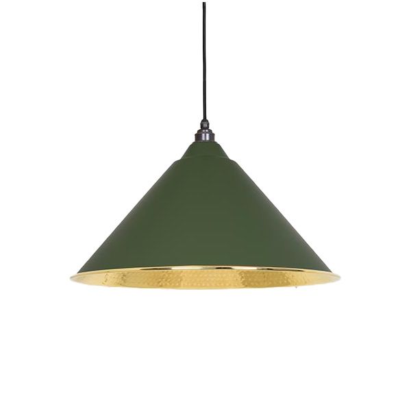 From The Anvil - Hammered Brass Hockley Pendant - Heath
