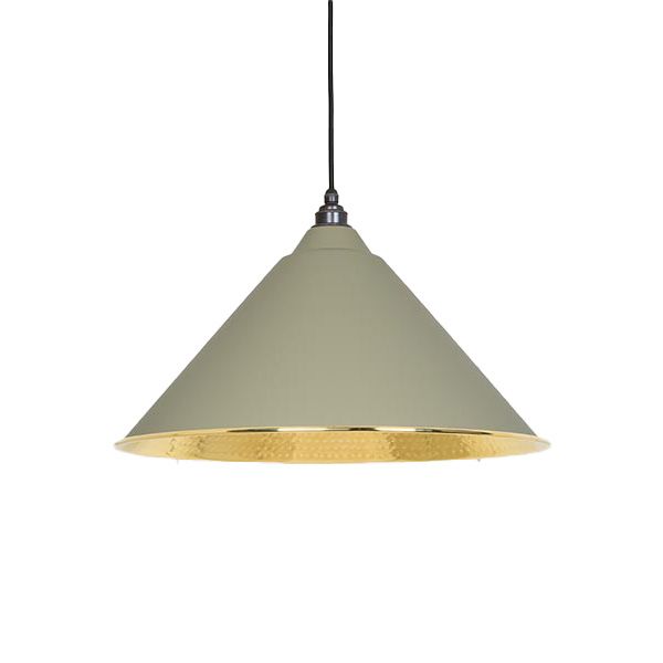 From The Anvil - Hammered Brass Hockley Pendant - Tump