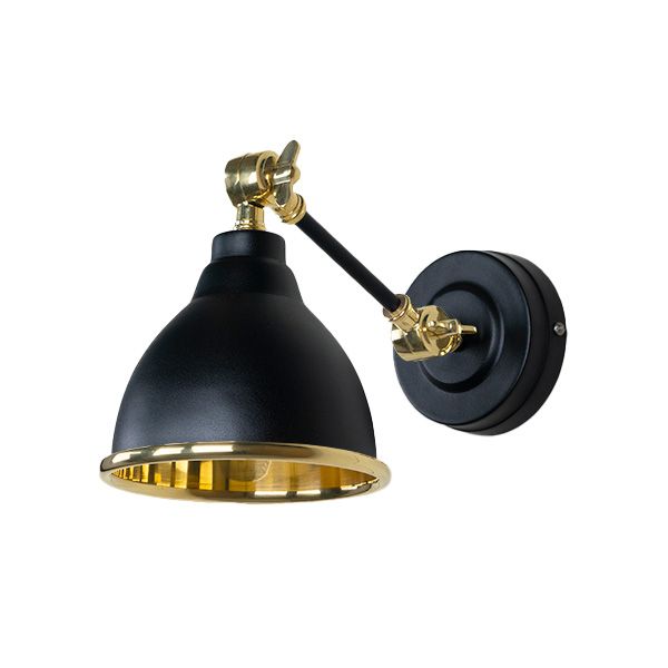 From The Anvil - Smooth Brass Brindley Wall Light - Elan Black