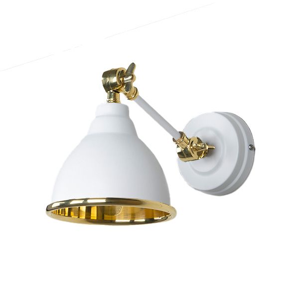 From The Anvil - Smooth Brass Brindley Wall Light - Flock
