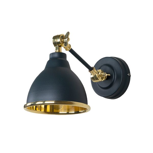 From The Anvil - Smooth Brass Brindley Wall Light - Soot