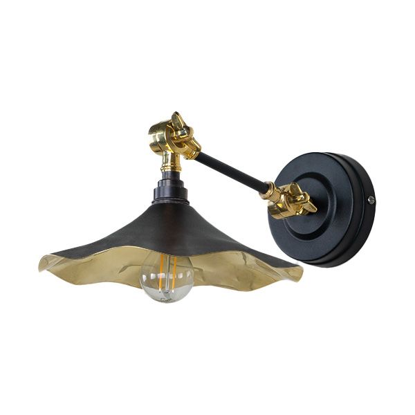 From The Anvil - Smooth Brass Flora Wall Light - Elan Black