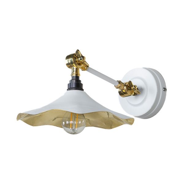 From The Anvil - Smooth Brass Flora Wall Light - Flock
