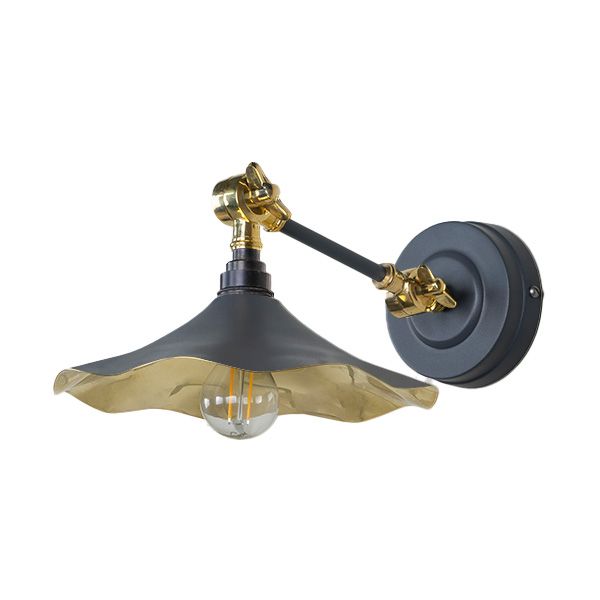 From The Anvil - Smooth Brass Flora Wall Light - Slate