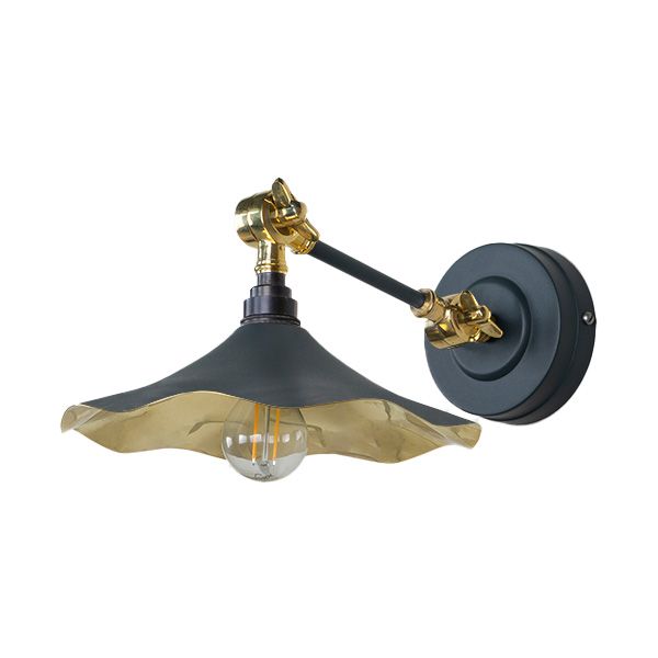 From The Anvil - Smooth Brass Flora Wall Light - Soot