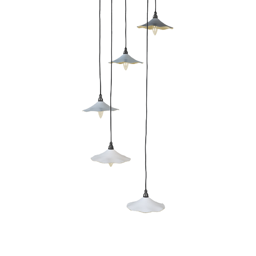 From The Anvil - Smooth Brass Flora Cluster Pendant - Birch