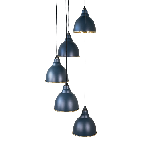 From The Anvil - Smooth Brass Brindley Cluster Pendant - Dusk