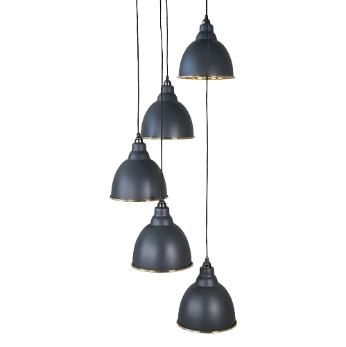 From The Anvil - Smooth Brass Brindley Cluster Pendant - Soot