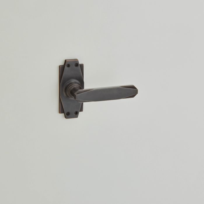 Croft Hardware Art Deco Door Handle on Shortplate - Pair