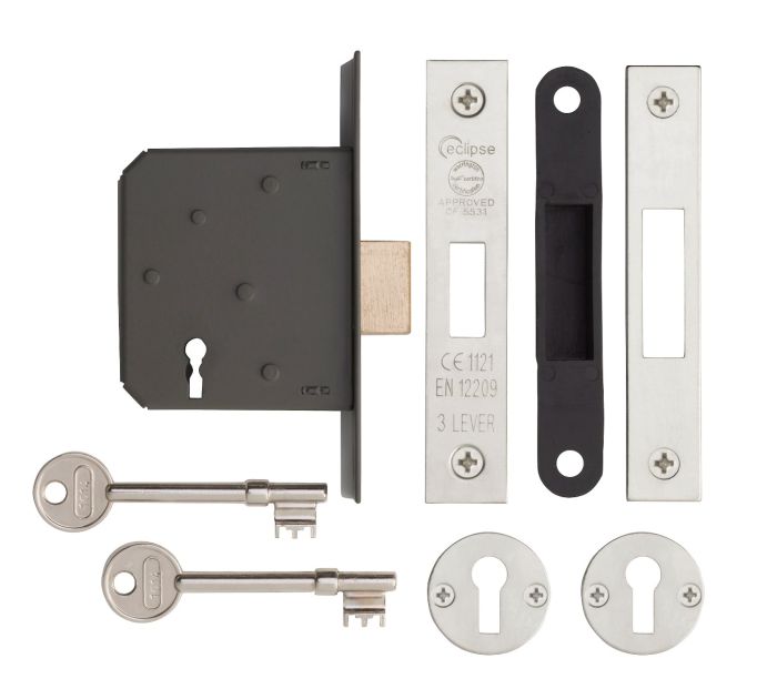 Eclipse 71 Series Locks & Latches - CE, UKCA 3 Lever Mortice Deadlock Case