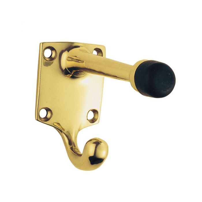 Carlisle Brass Hat and Coat Hook with Rubber Buffer