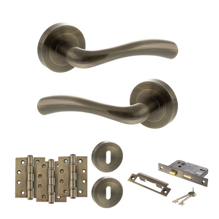 Atlantic Hardware STATUS Texas Door Handle Pack - 3 Lever Lock Set