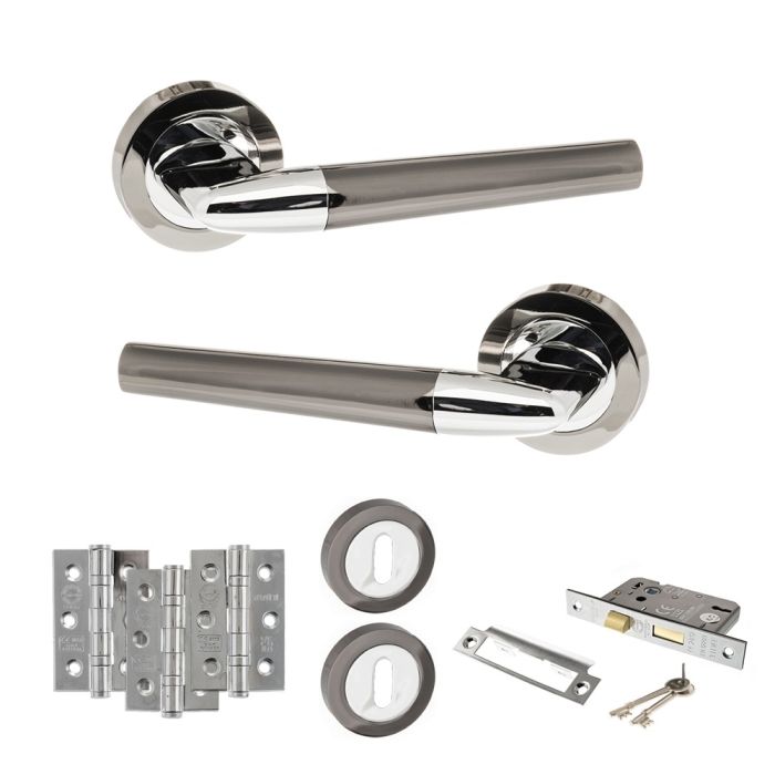 Atlantic Hardware STATUS Tennessee Door Handle Pack - 3 Lever Lock Set