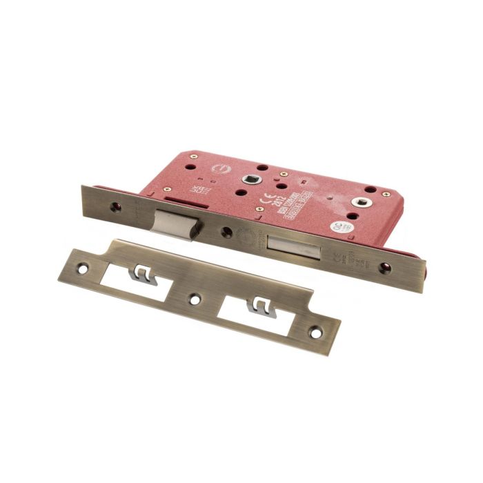 Atlantic Hardware DIN Bathroom Lock Double Turn 60mm Backset