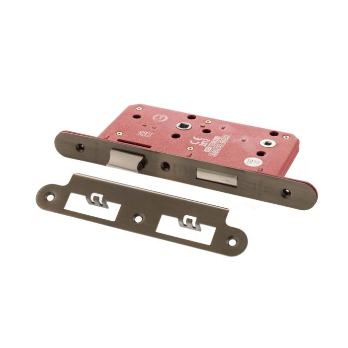 Atlantic Hardware DIN Radius Bathroom Lock Double Turn 60mm Backset