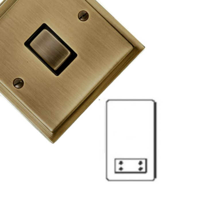 M.Marcus Heritage Brass - Elite Stepped Plate - Shaver Socket Output Voltage 110/240V - Antique Brass