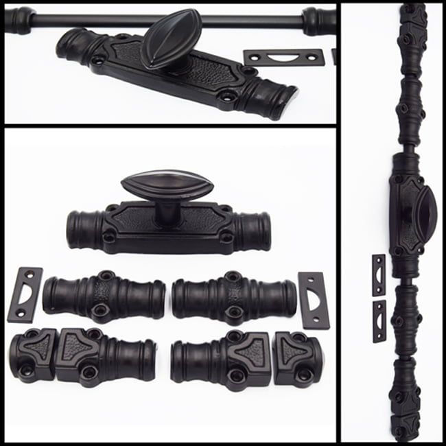 Black Espag Cremone Door Bolt 127-BL