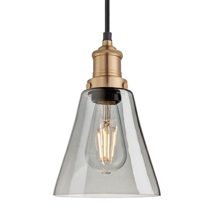 Industville Brooklyn Tinted Glass Flask Pendant