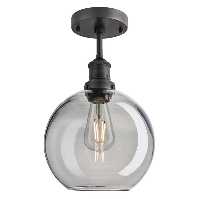 Industville 9 Inch Brooklyn Tinted Glass Globe Flush Mount