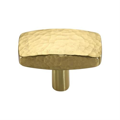 M.Marcus Heritage Brass Hammered Rectangular Cupboard Knob