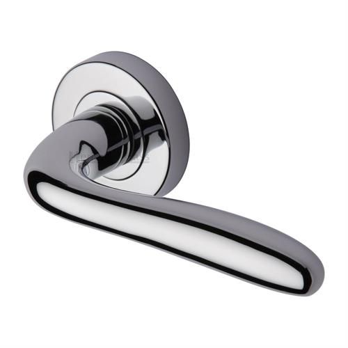 M.Marcus Heritage Brass Columbus Door Handle on Round Rose - Pair