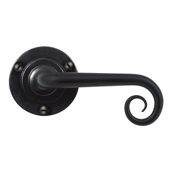 Stonebridge Curl Door Handle on Round Rose - Pair