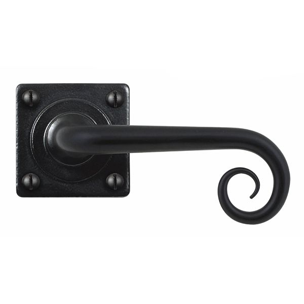 Stonebridge Curl Door Handle on Square Rose - Pair