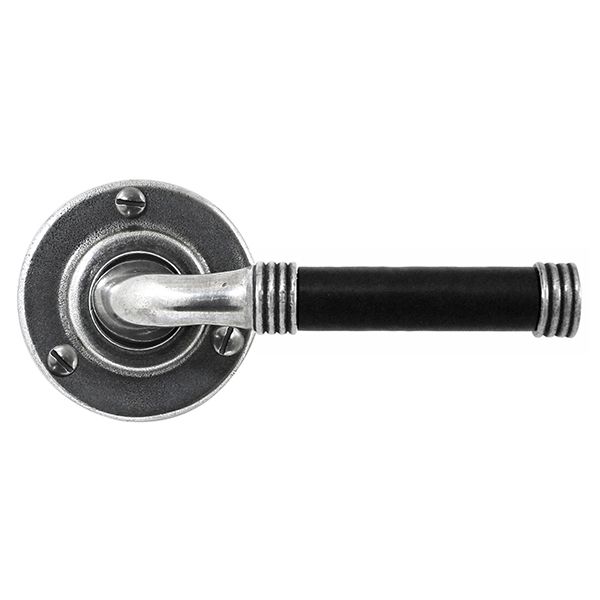 Finesse Jarrow Leather Door Handle on Rose - Pair