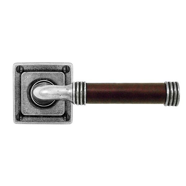 Finesse Jarrow Leather Door Handle on Jesmond Rose - Pair