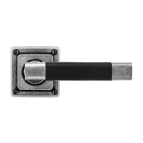 Finesse Jedburgh Leather Door Handle on Jesmond Rose - Pair