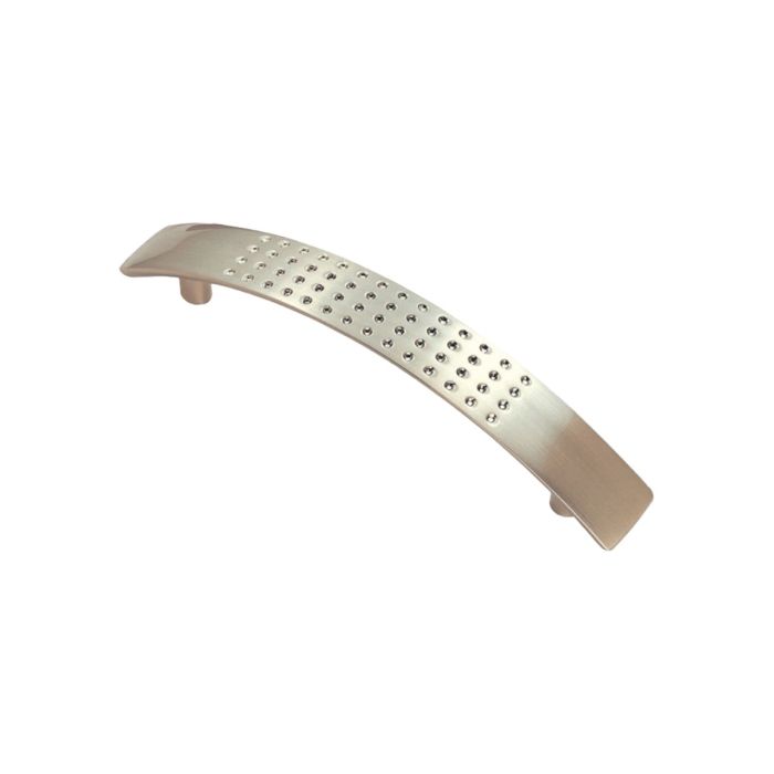 Carlisle Brass - Fingertip Design Dimple Effect Curved Cupboard Handle - Satin Nickel - Centres 128mm