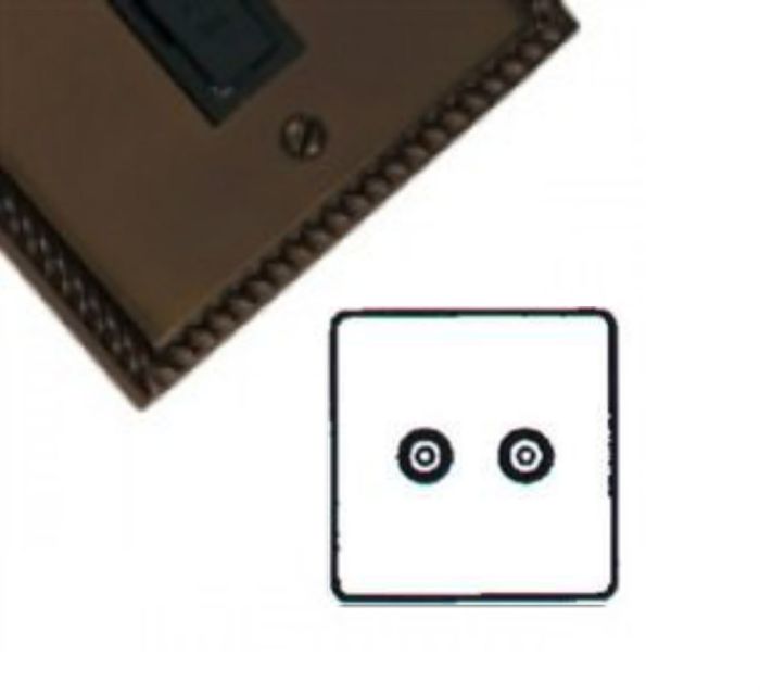 M.Marcus Heritage Brass - Contractor Rope Edge Plate - TV/FM Diplexed Socket - Georgian Bronze