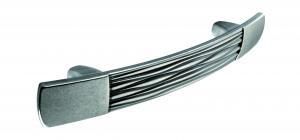 Second Nature - Hurworth Cupboard Handle with Textured Centre - Pewter Effect - Centres 96mm