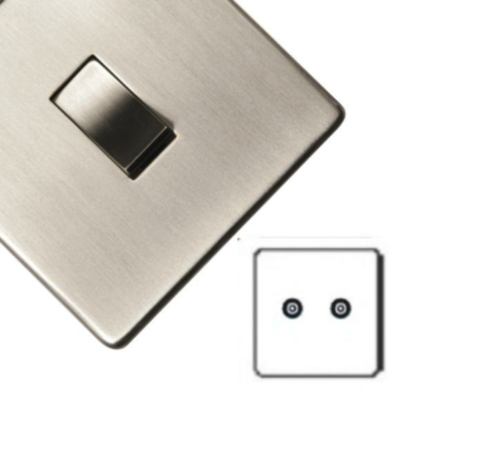 Heritage Elite Concealed Fix Studio Range Twin Non-isolated Tv Socket - Y05.222