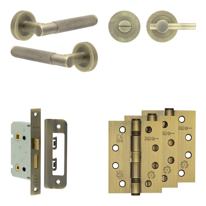 Frelan Complete Bari Door Handle Pack - Bathroom - Thumbturn & Release