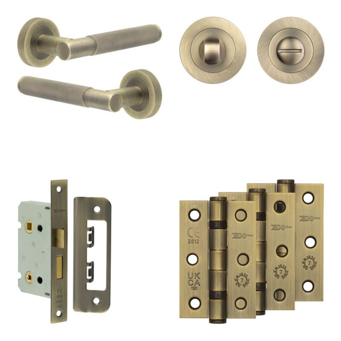 Frelan Complete Bari Door Handle Pack - Bathroom - Turn & Release