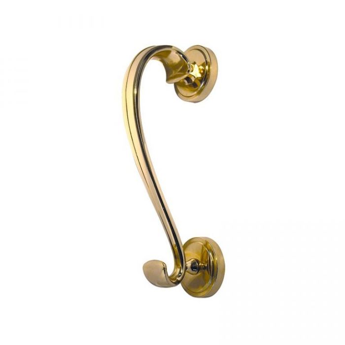 Frelan Sloane Scroll Door Knocker on Round Rose