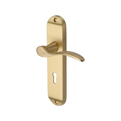 M.Marcus Heritage Brass Maya Door Handle on Backplate - Pair